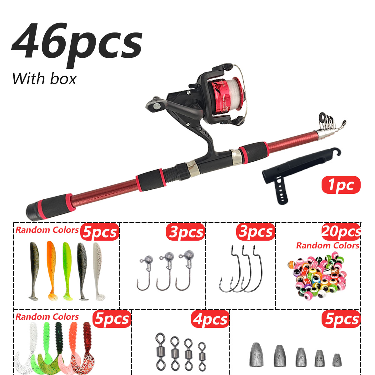46Pcs Telescopic Fishing Rod R – обзор и цена Freshwater Line