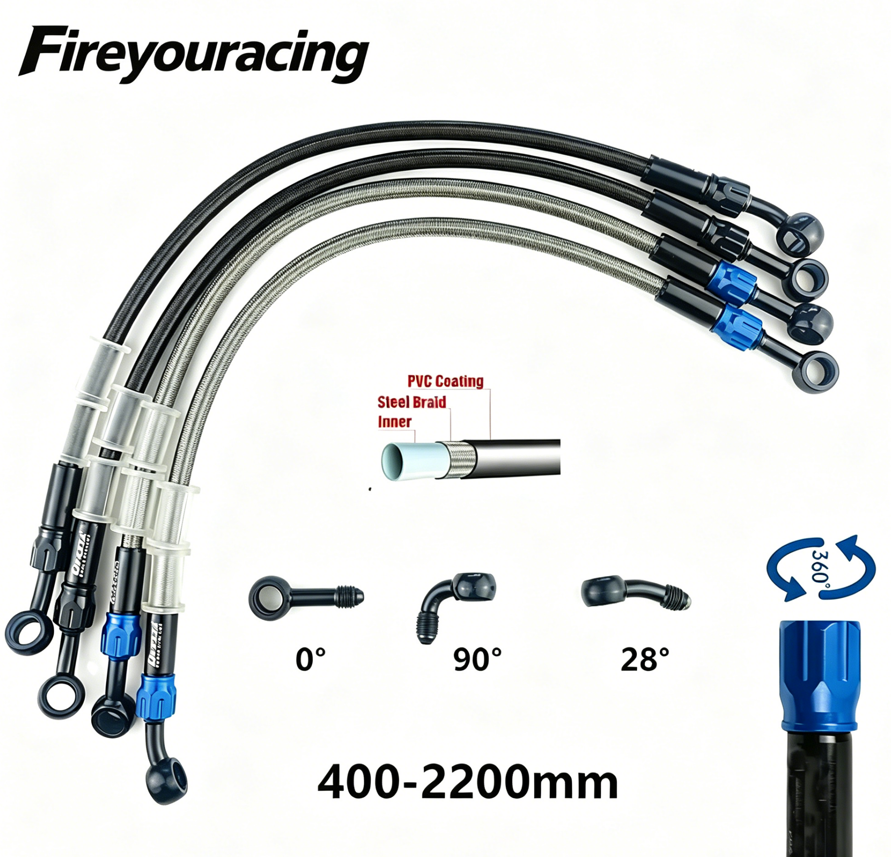 Motorcycle Brake Hose AN3 Brai – обзор и цена Braided Line